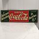 Vintage Drink Coca Cola In Bottles Tin Sign 12x36 Nice Condition