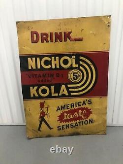 Vintage embossed tin sign Nichol kola 5 cent