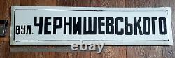 Vintage enameled Sign heavy Metal Plaque Tin Board Beware Enamel USSR 4750 g