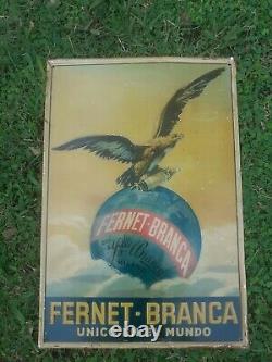Vintage fernet branca Advertisement Litho Tin Sign original
