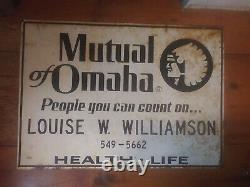 Vintage mutual of omaha double sided tin sign