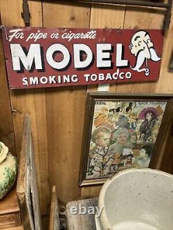 Vintage old original tin Model Tobacco sign
