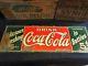 Vintage Original Embossed Tin Soda Sign Coca Cola Coke Near Mint Outstanding