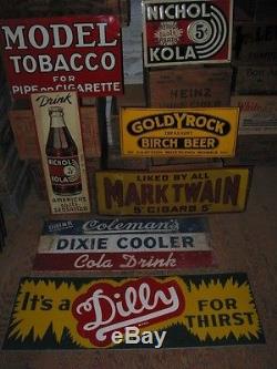 Vintage original tin cigar sign embossed Mark Twain cigars