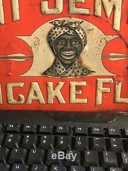Vintage original tin sign. Aunt Jemima Pancake flour country store. Original