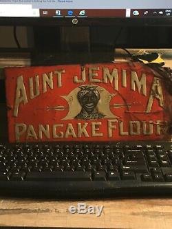 Vintage original tin sign. Aunt Jemima Pancake flour country store. Original
