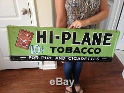 Vintage original tin sign advertising Hi Plane tobacco great graphics