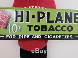 Vintage original tin sign advertising Hi Plane tobacco great graphics 36in x 12