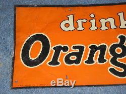 Vintage original tin soda sign Drink Orange Kist 1920's super color