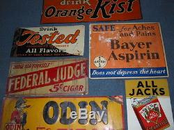 Vintage original tin soda sign Drink Orange Kist 1920's super color