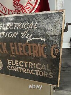 Vintage original womack electric tin sign 20x14 electrical contractors adv