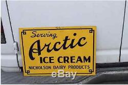 Vintage tin Arctic Ice Cream Advertising sign