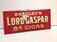 Vintage Tin Over Cardboard Grauleys-lord-casper-hanging-cigar-sign 13 X 7 Mint