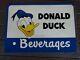 Vintage Tin Soda Sign Donald Duck Beverages Extremely Rare
