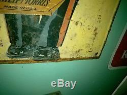 Vintage tobacco metal sign original tin Philip Morris cigarette 1950 1950s