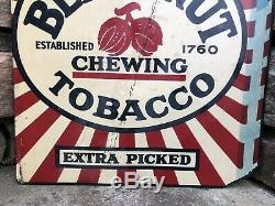 Vtg 1930s BEECH NUT CHEWING TOBACCO Tin Sign 14 Country General Store Ad Rare