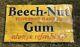 Vtg 1930s Beech-nut Chewing Gum Embossed Tin Ad Sign General Store Display 34.5