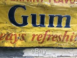 Vtg 1930s Beech-Nut Chewing Gum Embossed Tin Ad Sign General Store Display 34.5