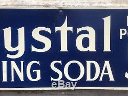 Vtg 1930s Crystal Baking Soda 5 Cent Double Sided Tin Sign 28 Old Country Store
