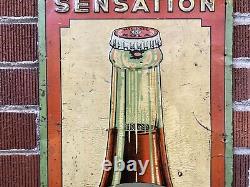 Vtg 1930s Nichol Kola Soda Advertising Sign Vertical 35.5 Embossed Tin Soda Pop