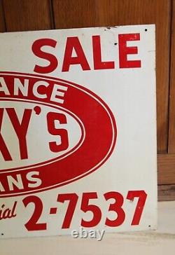 Vtg 1940's 50's Lucky's Insurance Loans Tin Lucky Horseshoe Sign Gas Oil 13.5x20