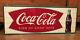 Vtg 1950s 60s Coca Cola Soda Fishtail & Bottle Sign 31.75 Tin Soda Pop Ad Nm