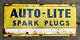 Vtg 1950s Auto-lite Spark Plugs Tin Sign 30 Gas & Oil Station Country Store