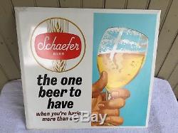 Vtg 1960's Schaefer Beer Ale Tin Over Cardboard Sign Vgc Nr
