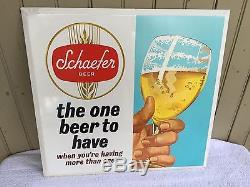 Vtg 1960's Schaefer Beer Ale Tin Over Cardboard Sign Vgc Nr