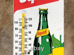 Vtg 1971 Squirt Soda Pop Ad Thermometer Sign Tin 13.5 General Store Gas Station