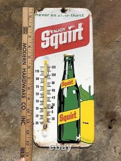 Vtg 1971 Squirt Soda Pop Ad Thermometer Sign Tin 13.5 General Store Gas Station