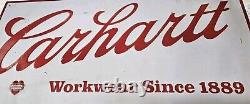 Vtg CARHARTT WORKWEAR SINCE 1889 Metal Tin Sign Advertising Embossed 24 x 12