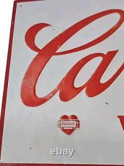 Vtg CARHARTT WORKWEAR SINCE 1889 Metal Tin Sign Advertising Embossed 24 x 12