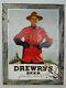 Vtg Drewrys Beer Extra Dry Extra Light Royal Canadian Mountie Police Tin Sign
