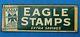 Vtg Eagle Stamps Original Metal Tin Sign Grocery Store Ad 41x15 - Super Rare