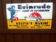 Vtg Evinrude Outboard Motors Knapik's Marine Amsterdam Ny Embossed Tin Sign Nos