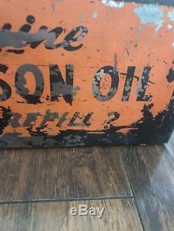 Vtg Harley Davidson Oil Rack Catalog Display For Store Counter Tin Metal Sign
