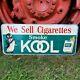 Vtg Kool Cigarettes Willie Penguin Metal 1960's Store Advertising Sign Tin Rare
