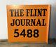 Vtg Nos 1950s Flint Journal Newspaper Advertising Flange Sign Tin 9 Michigan