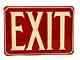 Vtg Red Exit Sign Art Deco Metal Red & White Man Cave Wall Decor Retro Tin Pub
