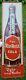 Vtg Red Rock Cola Graphic Tin Advertising Thermometer Sign Bottle Cap Corners