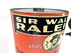 Vtg Sir Walter Raleigh Pipe Tobacco Country Store Tin Can Counter Display Sign