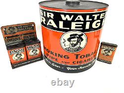 Vtg Sir Walter Raleigh Pipe Tobacco Country Store Tin Can Counter Display Sign
