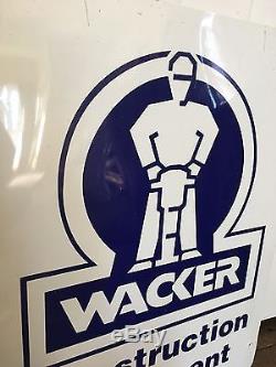 Vtg Wacker CONSTRUCTION Jack Hammer Tin Metal Sign Vintage Home