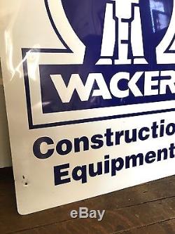 Vtg Wacker CONSTRUCTION Jack Hammer Tin Metal Sign Vintage Home