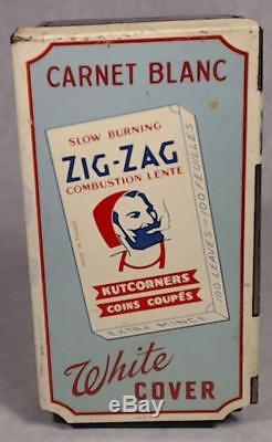 Vtg Zig Zag Tin Cigarette Tobacco Rolling Paper Dispenser Advertising Sign Store