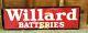 Willard Batteries 1959 Original Vintage Tin Metal Sign Am Sign Co