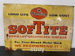 Wheeling Corrugating Company Softite tin sign Vintage Advertising