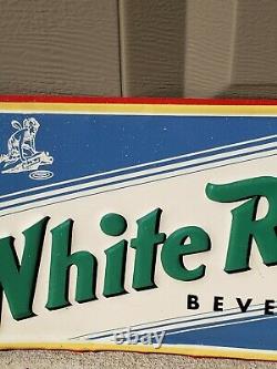 White Rock Beverages Vintage Soda Embossed Tin Sign Hard to find