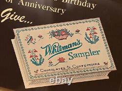 Whitmans Sampler Vintage Tin Over Cardboard Calendar Sign